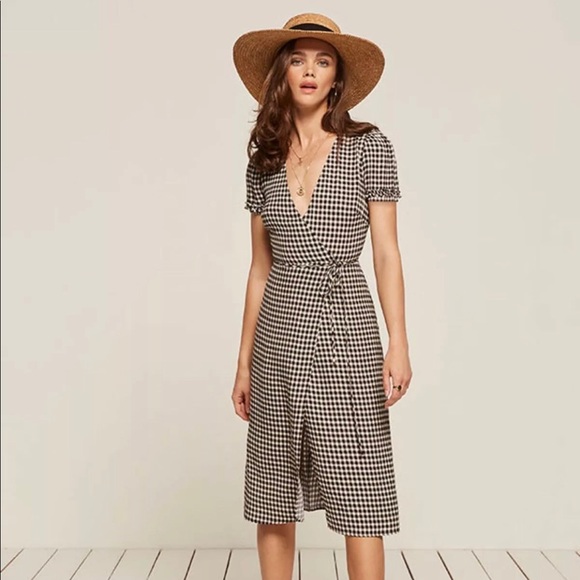 Reformation addy dress in gingham print - Picture 2 of 4